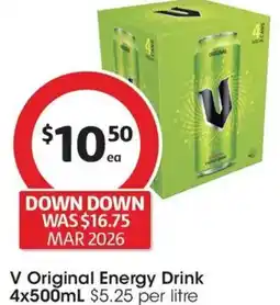 Coles V Original Energy Drink offer