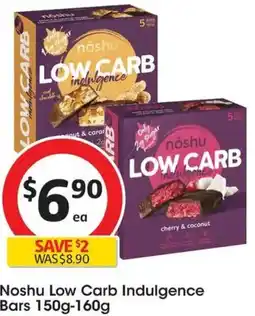 Coles Noshu Low Carb Indulgence Bars offer