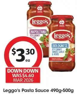 Coles Leggo's Pasta Sauce offer