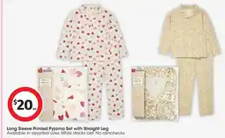Coles Long Sleeve Printed Pyjama Set with Straight Leg offer