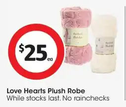 Coles Love Hearts Plush Robe offer