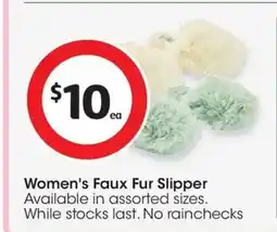 Coles Women's Faux Fur Slipper offer