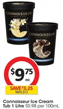 Coles Connoisseur Ice Cream Tub offer