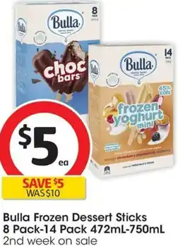 Coles Bulla Frozen Dessert Sticks offer