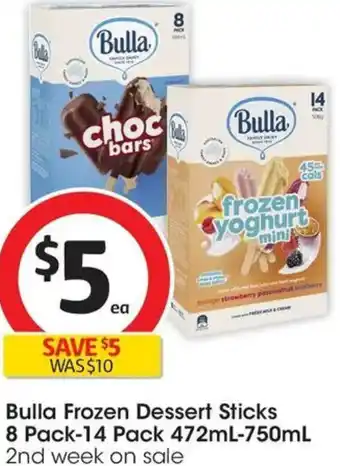 Coles Bulla Frozen Dessert Sticks offer