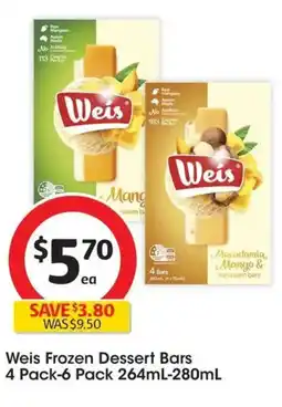 Coles Weis frozen dessert bars offer