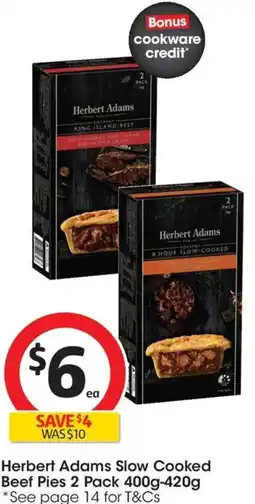 Coles Herbert Adams Slow Cooked Beef Pies offer