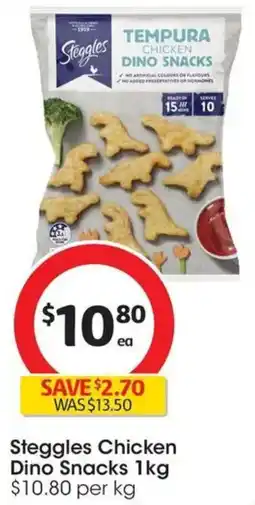 Coles Steggles Chicken Dino Snacks offer