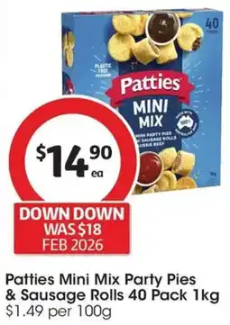 Coles Patties Mini Mix Party Pies & Sausage Rolls offer