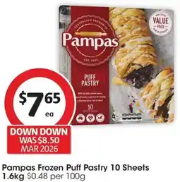Coles Pampas Frozen Puff Pastry offer