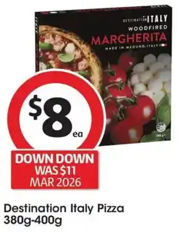 Coles Destination Italy Pizza offer
