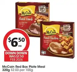 Coles McCain Red Box Plate Meal offer