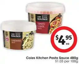 Coles Coles Kitchen Pasta Sauce offer