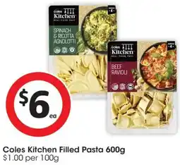 Coles Coles Kitchen Filled Pasta offer