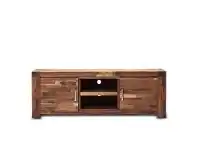 LivingStyles Phillipe Solid Acacia Timber 2 Door TV Unit - Wire Brush Finish offer