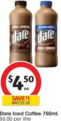 Coles Dare Iced Coffee offer