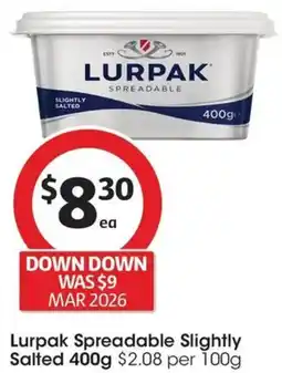 Coles Lurpak Spreadable Slightly Salted offer