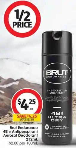 Coles Brut Endurance 48hr Antiperspirant Aerosol Deodorant offer
