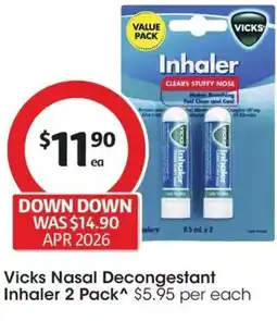Coles Vicks Nasal Decongestant Inhaler offer