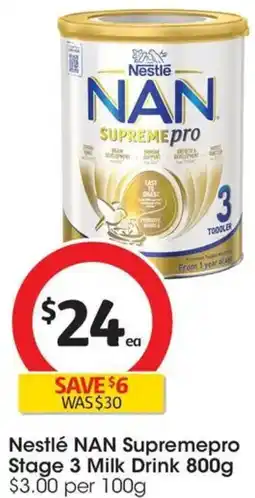 Coles Nestlé NAN Supremepro Stage 3 Milk Drink offer