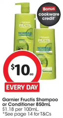 Coles Garnier Fructis Shampoo or Conditioner offer