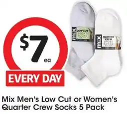 Coles Mix Men's Low Cut or Women's Quarter Crew Socks offer