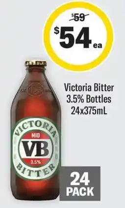 Coles Victoria Bitter 3.5% Bottles offer