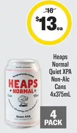 Coles Heaps Normal Quiet XPA Non-Alc Cans offer