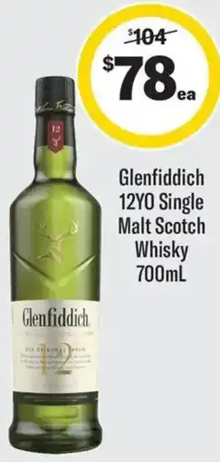 Coles Glenfiddich 12YO Single Malt Scotch Whisky offer
