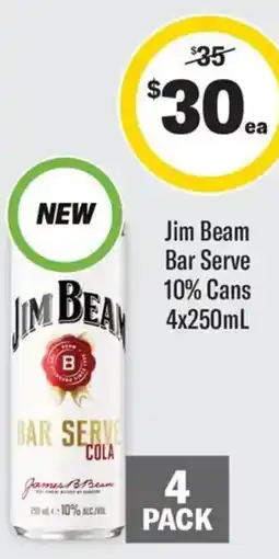 Coles Jim Beam Bar Serve 10% Cans offer