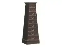 LivingStyles 9 Drawer Pyramid Solid Mahogany Cabinet - Chocolate offer