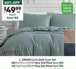 Harris Scarfe Curtis Quilt Cover Set offer