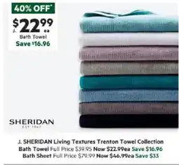 Harris Scarfe Living Textures Trenton Towel Collection Bath Towel offer