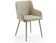 LivingStyles Tryon PU Leather Dining Armchairs, Pearl offer