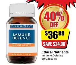 Chemist Discount Centre Ethical Nutrients Immune Defence 60 Capsules offer