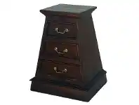 LivingStyles Solid Mahogany 3 Drawer Pyramid Cabinet in Chocolate offer