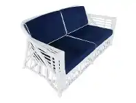 LivingStyles Colonade Rattan 2.5 Seater Sofa with Cushion, White offer