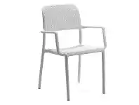 LivingStyles Bora Italian Made Commercial Grade Stackable Indoor/Outdoor Side Armchair - White offer
