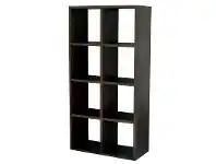LivingStyles Cube Mahogany Timber Display Shelf, 8 Compartment, Chocolate offer
