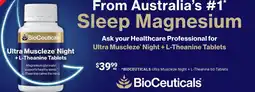 Cincotta Chemist Bioceuticals ultra muscleze night + l-theanine 60 tablets offer