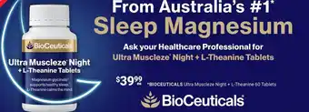 Bioceuticals ultra muscleze night + l-theanine 60 tablets