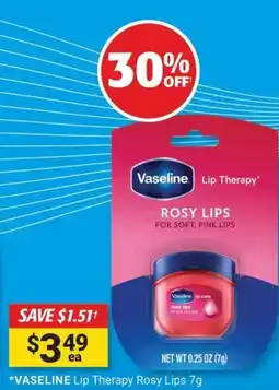 Cincotta Chemist VASELINE Lip Therapy Rosy Lips 7g offer