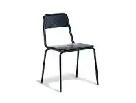 LivingStyles Aurora Commercial Grade Stackable Metal Dining Chair with Timber Seat - Black offer