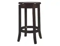 LivingStyles Vaxjo Solid Rubberwood Timber Swivel Stool with Timber Seat, Chocolate offer