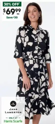 Harris Scarfe Puff 3/4 Sleeve Dress Leaf offer