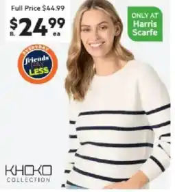 Harris Scarfe Cosy Stripe Crew Neck Jumper Assorted Colours offer