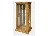 LivingStyles York New Zealand Pine Timber Display Cabinet, Blackwood offer