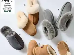 Harris Scarfe Chisolm Women's Collar Slipper or Bligh Men's Sheepskin Slide Slipper offer