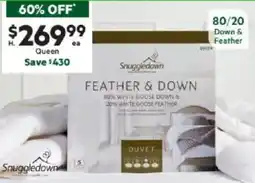 Harris Scarfe SNUGGLEDOWN 80% White Goose Down & 20% Feather Quilt QB offer