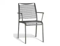 LivingStyles Wanika Commercial Grade Aluminum Indoor/Outdoor Dining Armchair, Grey offer